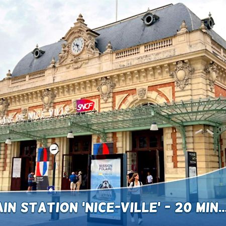 1 Min To The Beach Apartment - Kitchen - Tramway - Air Conditioner - Wifi - Promenade Des Anglais Nizza Exterior foto