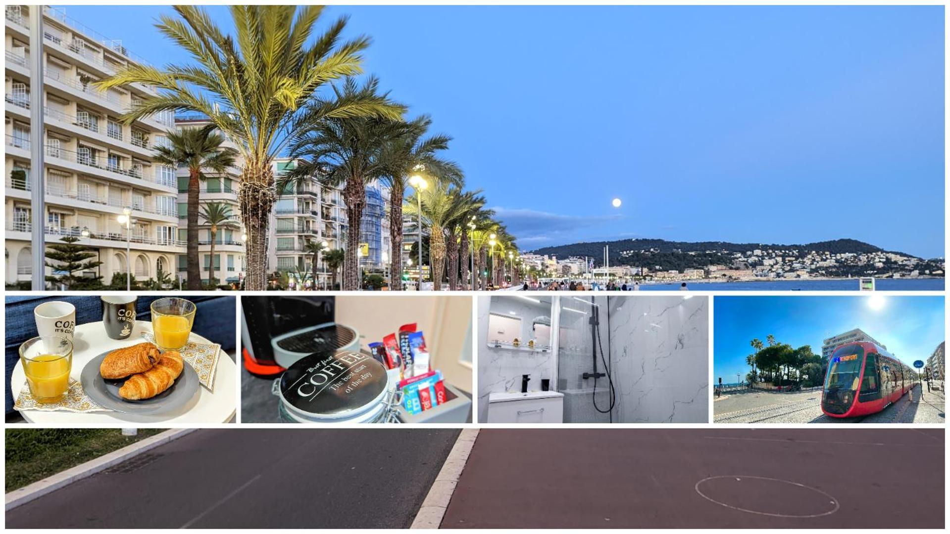 1 Min To The Beach Apartment - Kitchen - Tramway - Air Conditioner - Wifi - Promenade Des Anglais Nizza Exterior foto