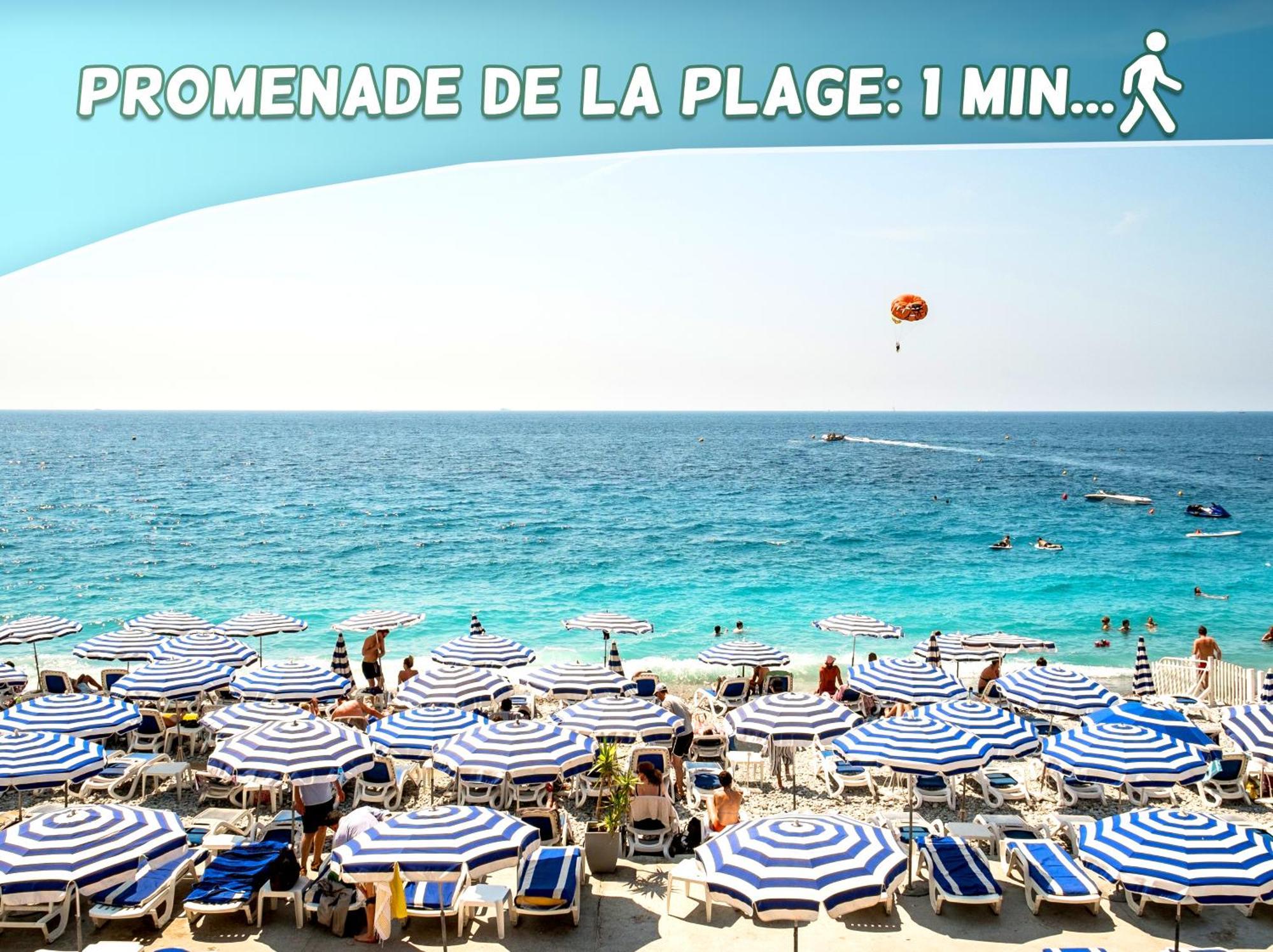 1 Min To The Beach Apartment - Kitchen - Tramway - Air Conditioner - Wifi - Promenade Des Anglais Nizza Exterior foto